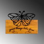 Wallity Butterfly 5 Escultura de pared en madera nogal y metal negro